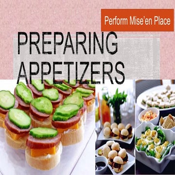 Preparing appetizers