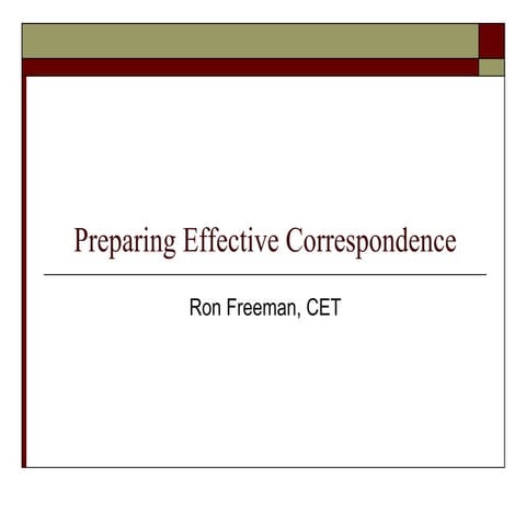 Preparing effective correspondence