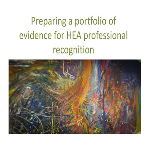 Preparing for a professional recognition portfolio