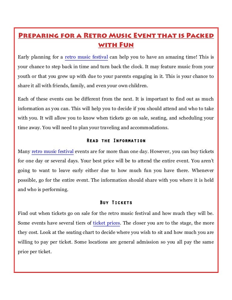 Preparing For A Retro Music Event That Is Packed With Fun