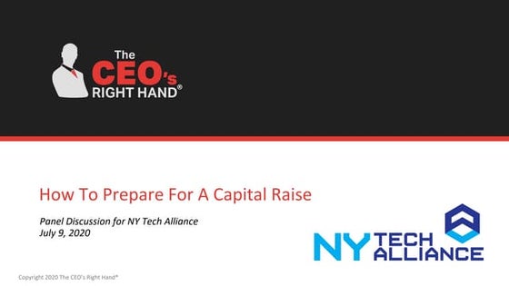 “How to Prepare for Your Next Fund Raise” hosted by The CEO’s Right Hand