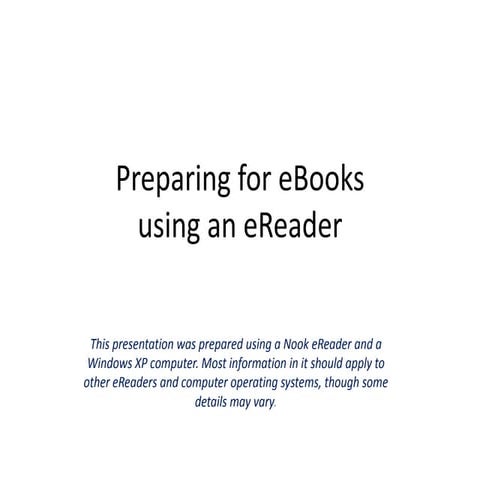 Preparing for e-Books - revised 10-12