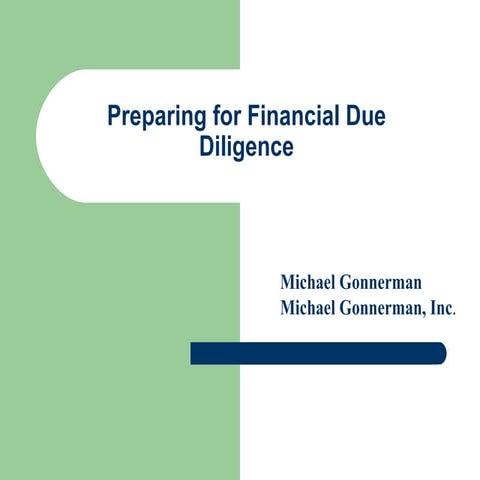 Preparing For Financial Due Diligence