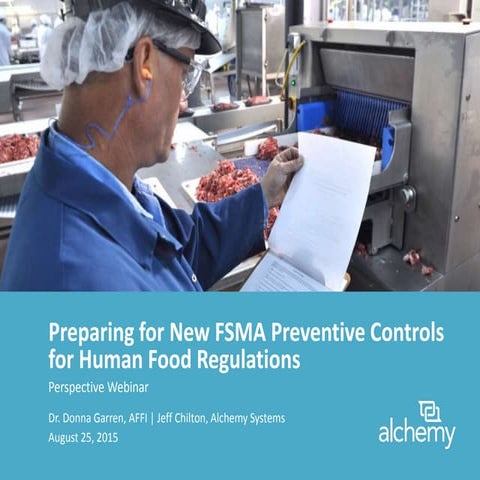 Preparing for New FSMA Preventive Controls Regulations