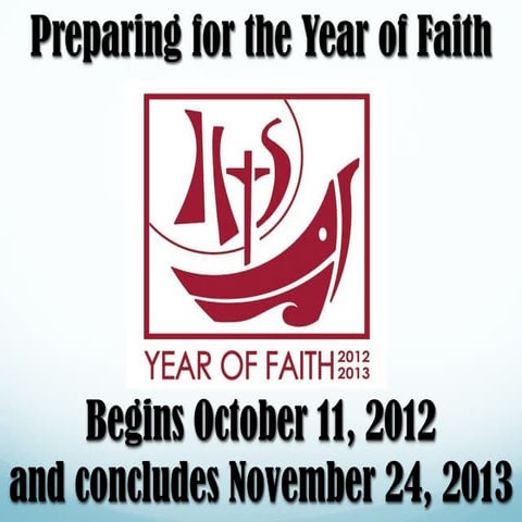 Preparing for the year of faith