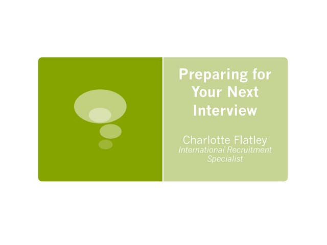 Preparing for your Next Interview