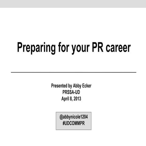 Preparing for your Public Relations career