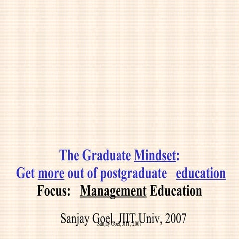 Preparing Graduate Mindset