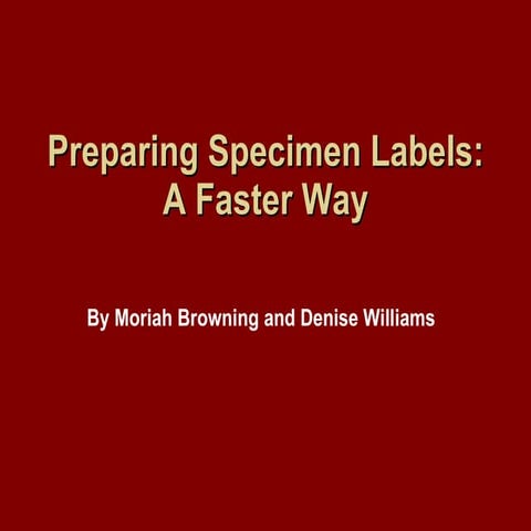 Preparing Insect Labels:  A Faster Way