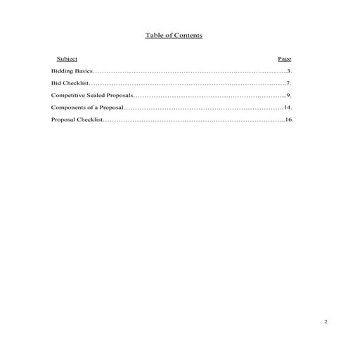 Preparing proposals checklists