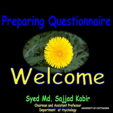 Preparing questionnaire