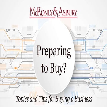 Preparing to Buy? Topics and Tips for Buying a Business