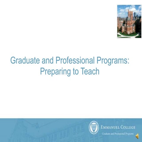 Preparing to teach in graduate and professional programs
