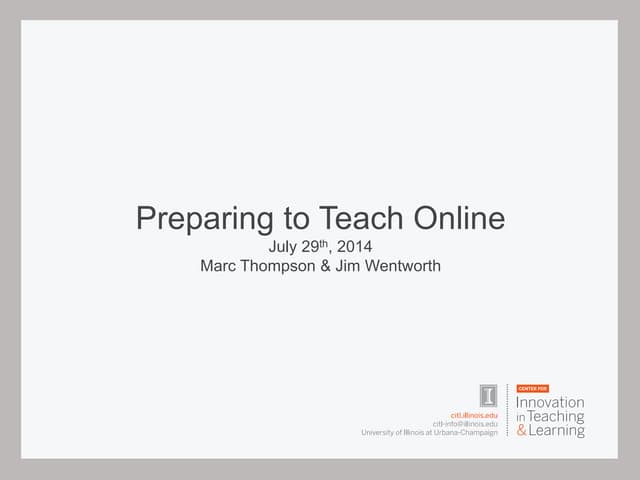 Preparing to teach online