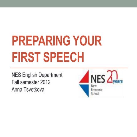 Preparing your first speech