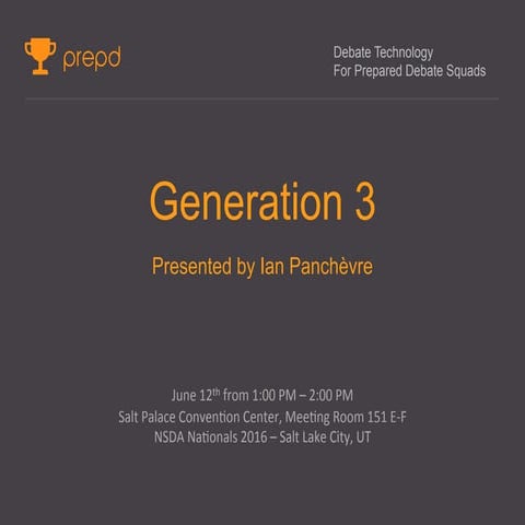 Prepd Generation 3 Unveil at NSDA Nationals (June 12, 2016) 