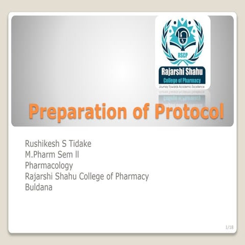 Preparation of protocol