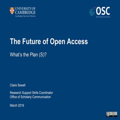 The Future of Open Access: What’s the Plan (S)? 