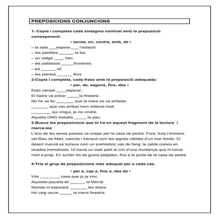Preposicions conjuncions