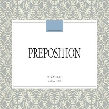 Preposition