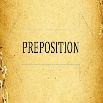 Preposition - TIME and PLACE