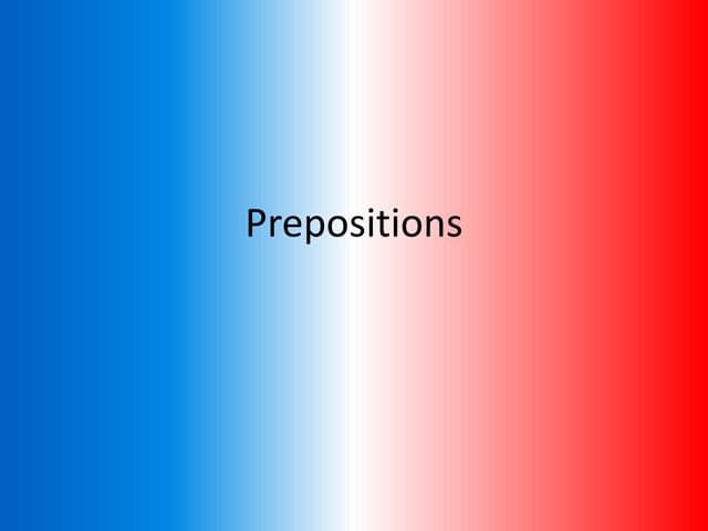 Prepositions