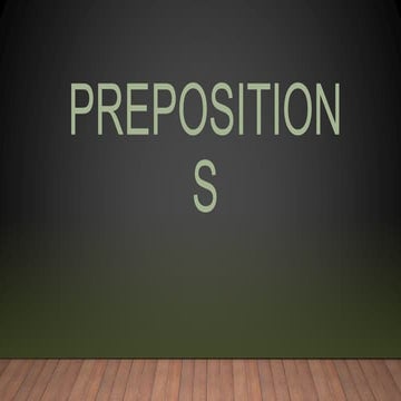Prepositions