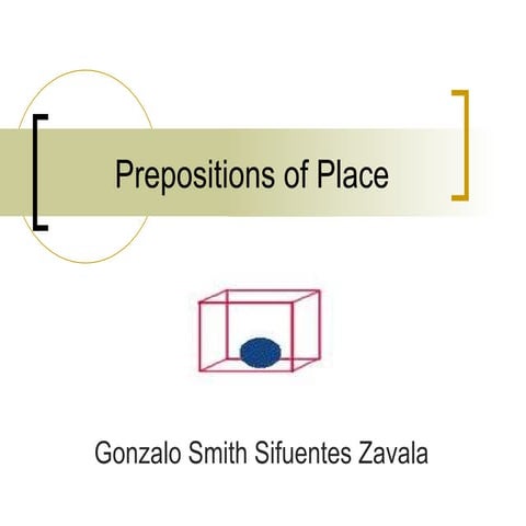Prepositions of place
