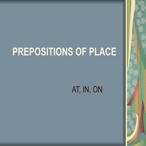 Prepositions of place