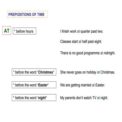 Prepositions of time