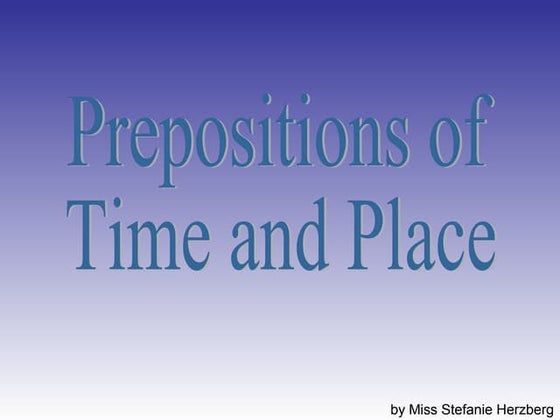 Prepositions of Place | PPT