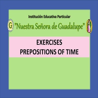 Prepositions of time exercises