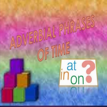 Prepositions of time in,on,at