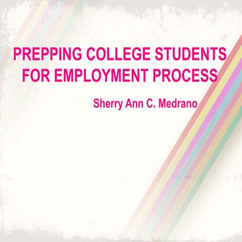 Prepping college students for employment