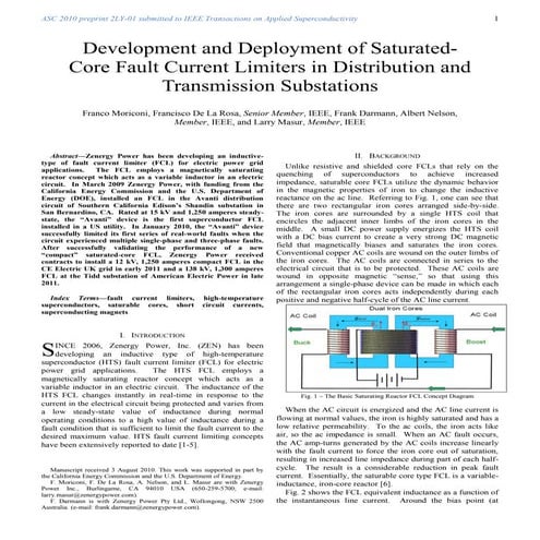Development and Deployment of Saturated-Core Fault Current Limiters in Distri...