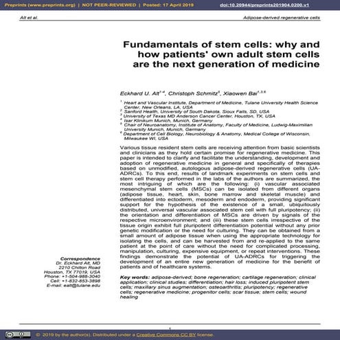 Fundamental of mesenchymal stem cells as a promising candidate in ...