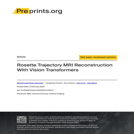 Rosette Trajectory MRI Reconstruction With Vision Transformers