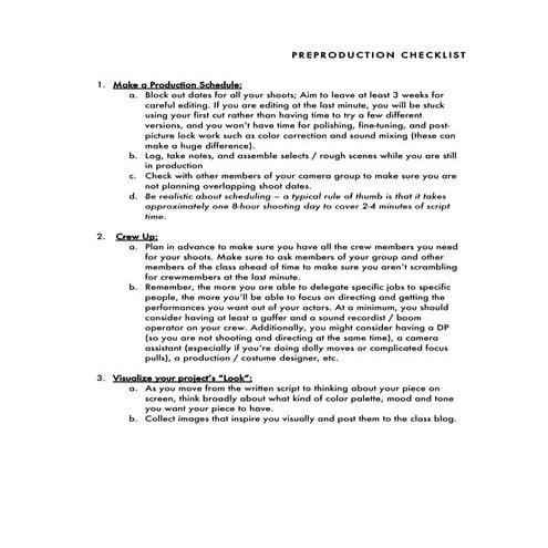 Preproduction | PDF