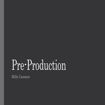Pre Production | PPT