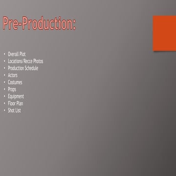 Pre production powerpoint