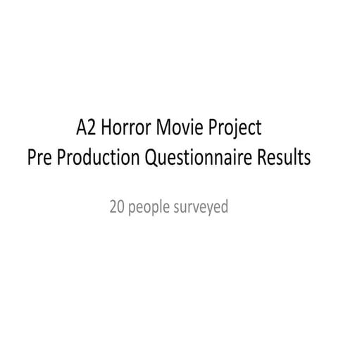 A2 Media Pre production survey results