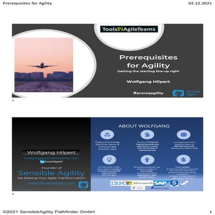 Prerequisites for Agility, T4AT 02-12-2021