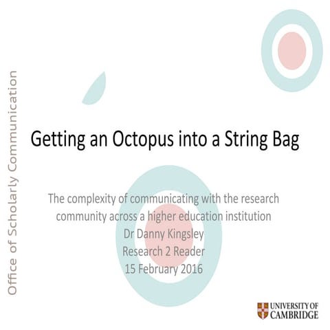 Getting an Octopus into a String Bag - The complexity of communicating with t...