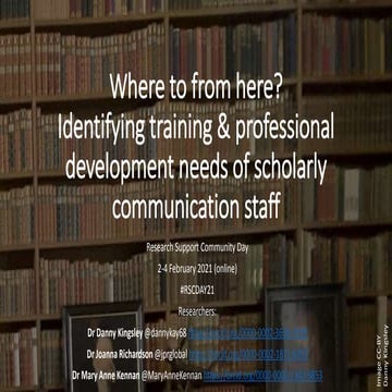 Where to from here? Identifying training and professional development needs o...