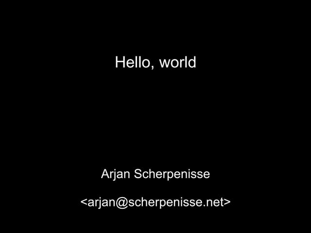Hello, world
