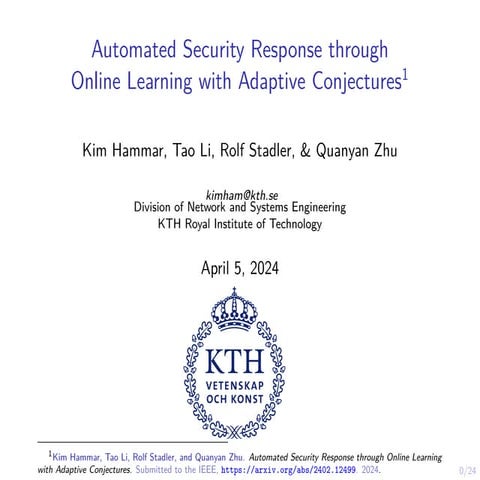 Automated Security Response through Online Learning with Adaptive Con jectures