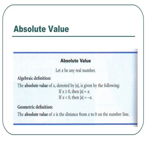 Pres   Absolute Value Inequalities (Section 1.8)