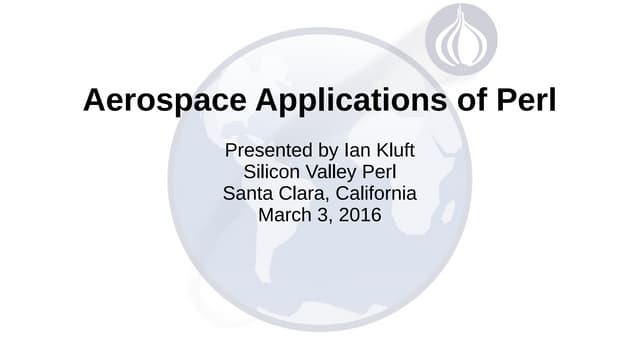 Aerospace applications of Perl