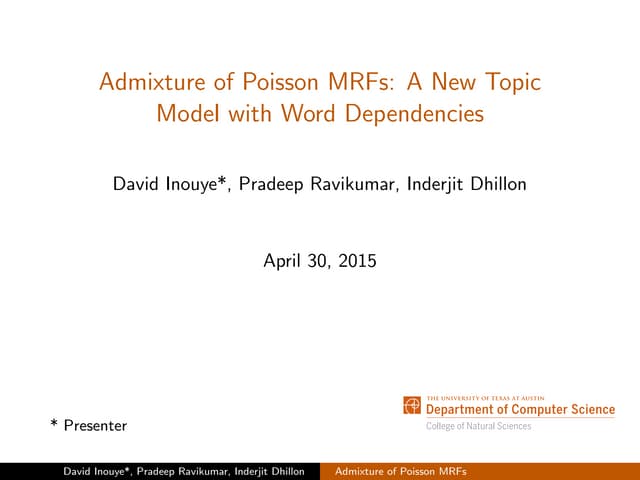 Admixture of Poisson MRFs: A New To...