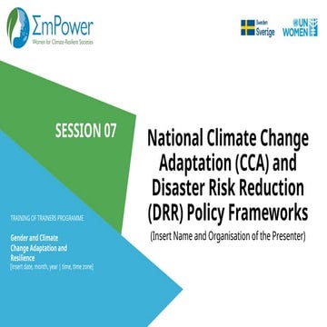 Training of Trainers on Gender and Climate Change Adaptation Policies ...